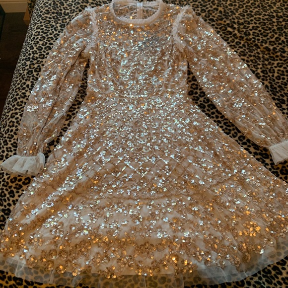 Needle & Thread | Dresses | Brand New Needle And Thread Long Sleeve Mini  Embellished Dress | Poshmark